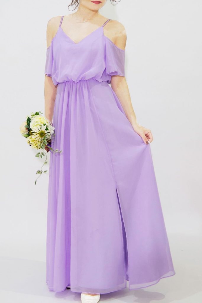 ブライズメイドドレス L710 ロングドレス 紫 パープル ラベンダー
