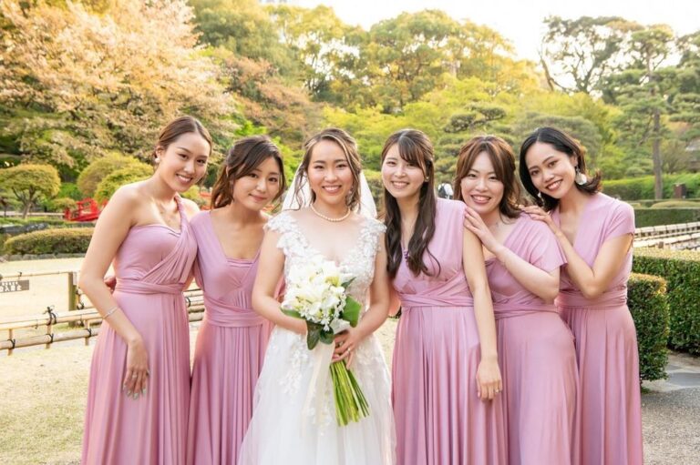 インフィニティ ブライズメイドドレス ニューオータニ ピンク ドレス 結婚式