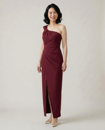 お母様ドレス Chelsea SELENE ワンショルダーロングドレス
